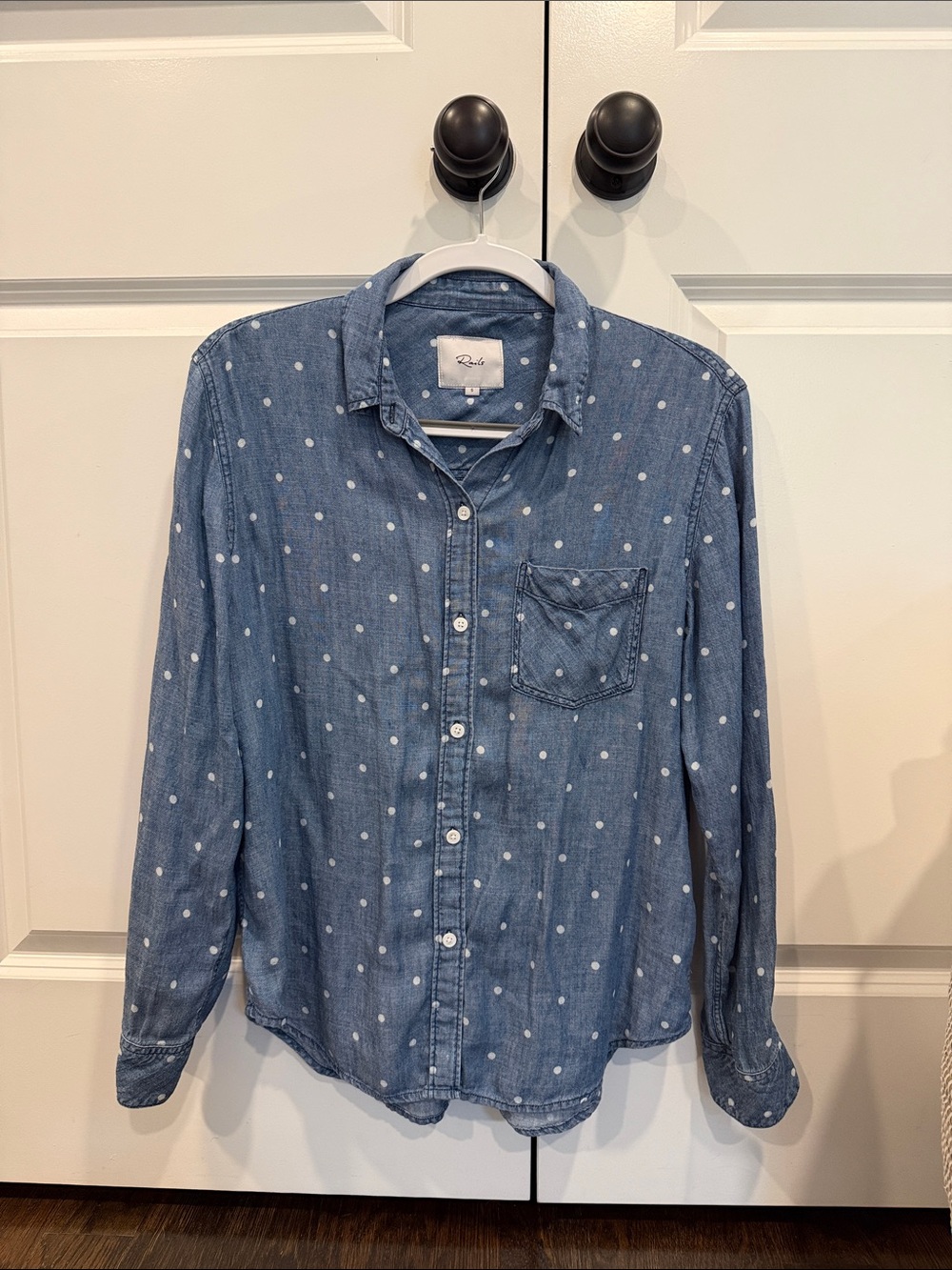 Rails Blue Polka Dot Button-Down Shirt